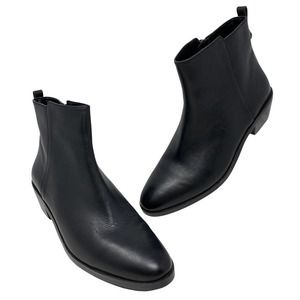 Coach Carmen Black Leather Block Heel Ankle Booties 7.5 B